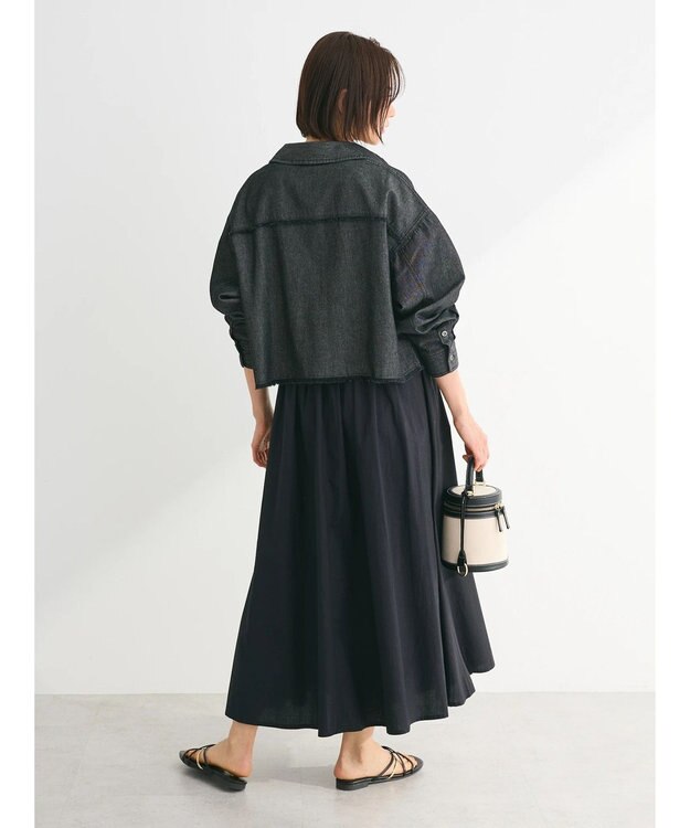 Green Parks ・ＳＵＧＡＲ　ＳＰＯＯＮ　クロップドデニムシャツ Black