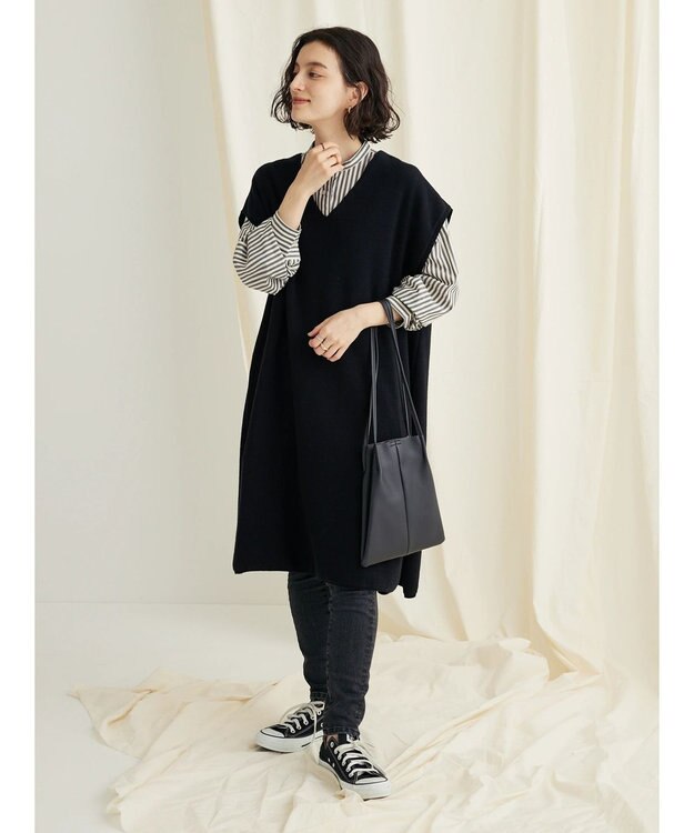 CRAFT STANDARD BOUTIQUE ジレニットワンピース Black