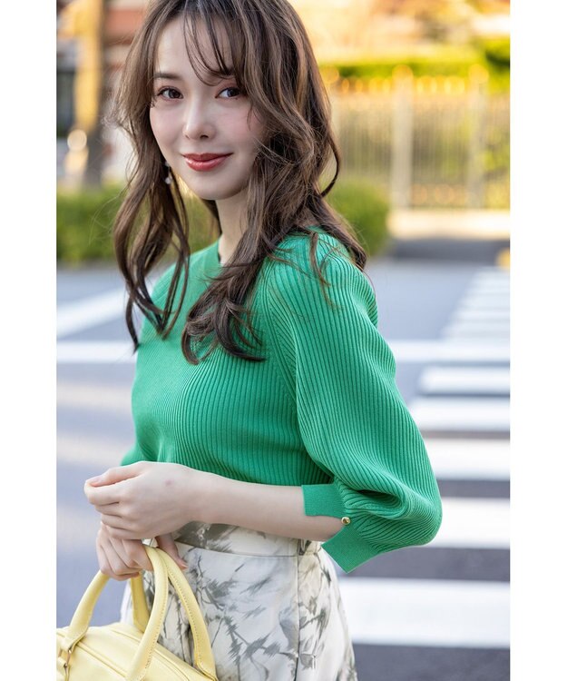 ANY SIS 【UVカット・洗える】コクーンスリーブ プルオーバー グリーン