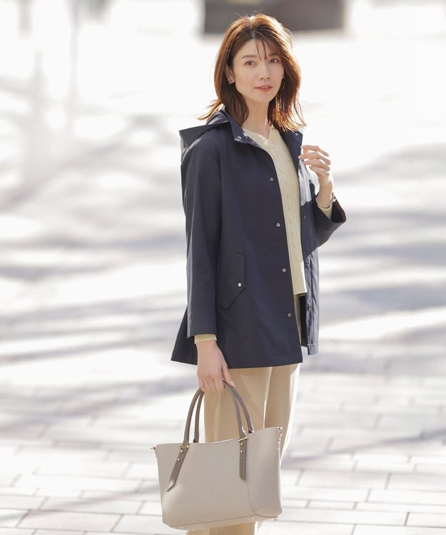 J.PRESS LADIES 【2点セット・A4サイズ収納可】MULTIトートバッグ ライトグレージュ×モカ系