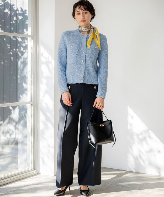 23区 【先行予約】ファンシーツィーディー ポケットデザイン カーディガン スカイブルー系