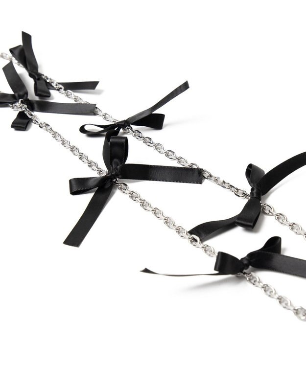 WEGO リボンチェーンストラップ ブラック
