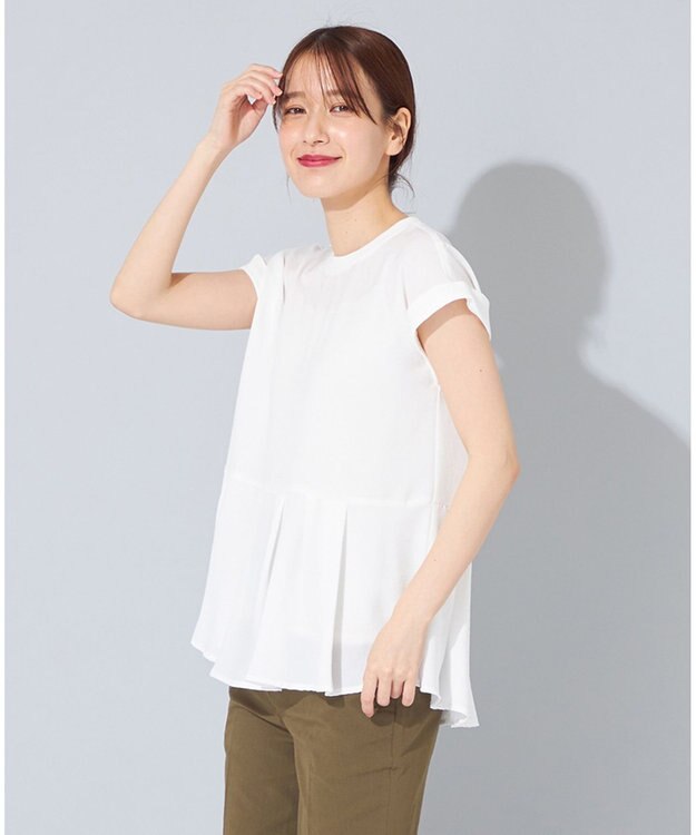 SHARE PARK LADIES 【洗える】ジョーゼットブラウス ホワイト系