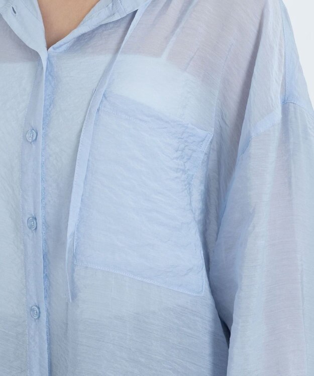 WEGO 【2026年春夏新作】シアーフードシャツ ブルー