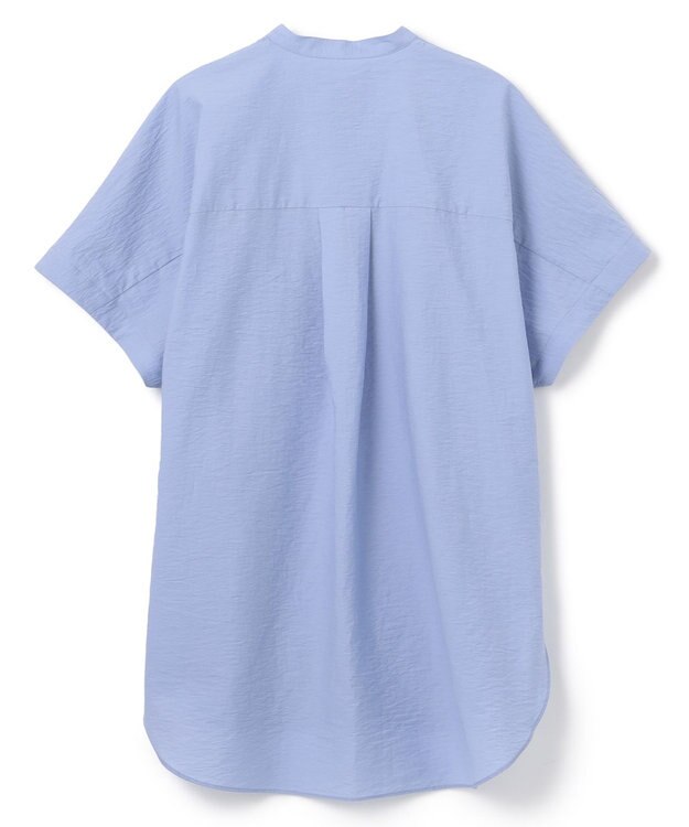 UNFILO L ワッシャーブロード ブザムロングシャツ ブルー