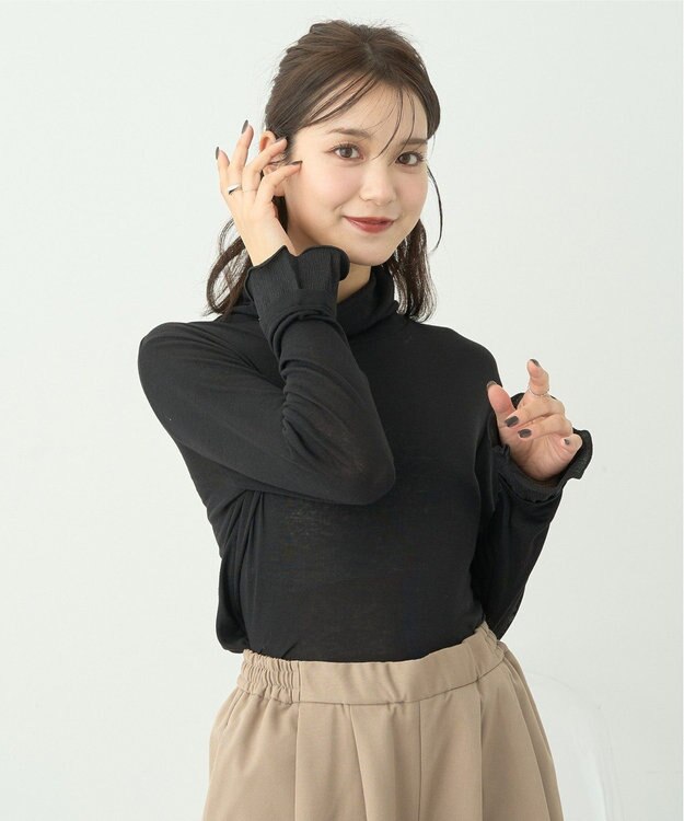 earth music&ecology シアードッキングタートルプルオーバー Black