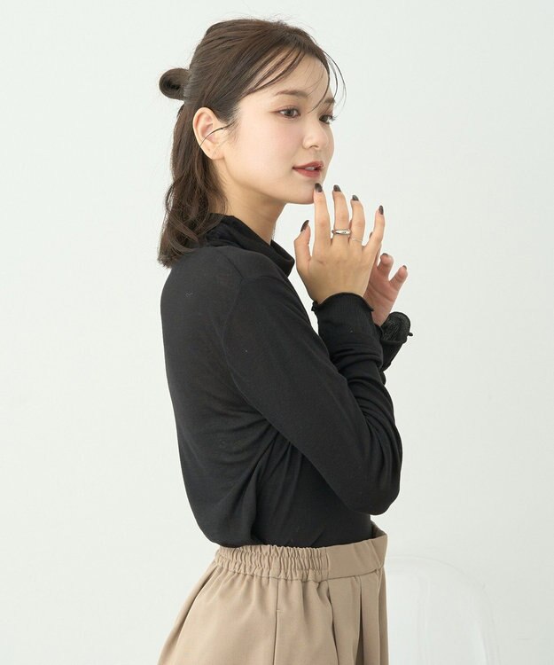 earth music&ecology シアードッキングタートルプルオーバー Black