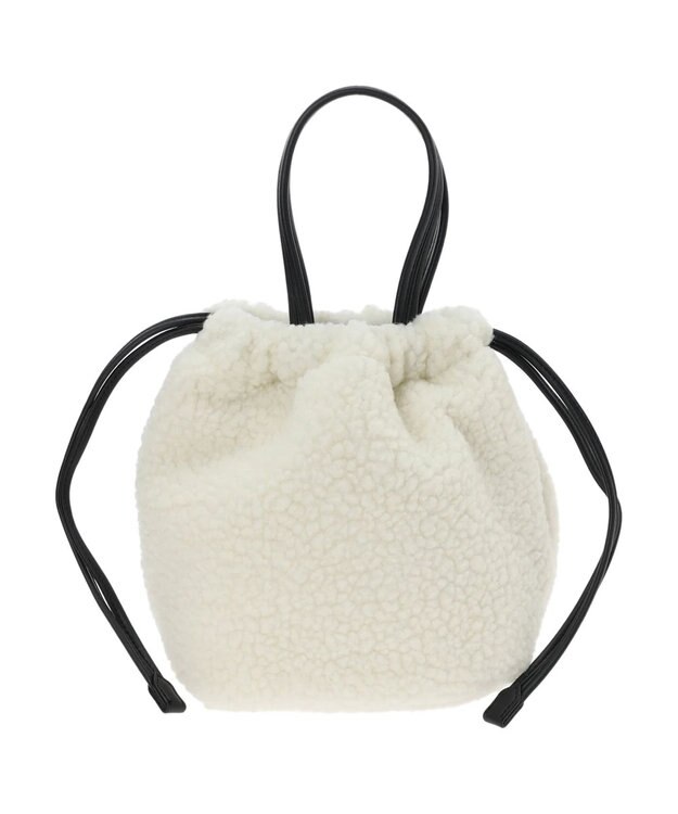 Green Parks ＯＴＯ．ＨＡ．プードルファーハンドバッグ Black