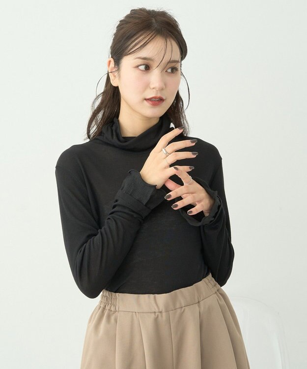 earth music&ecology シアードッキングタートルプルオーバー Black