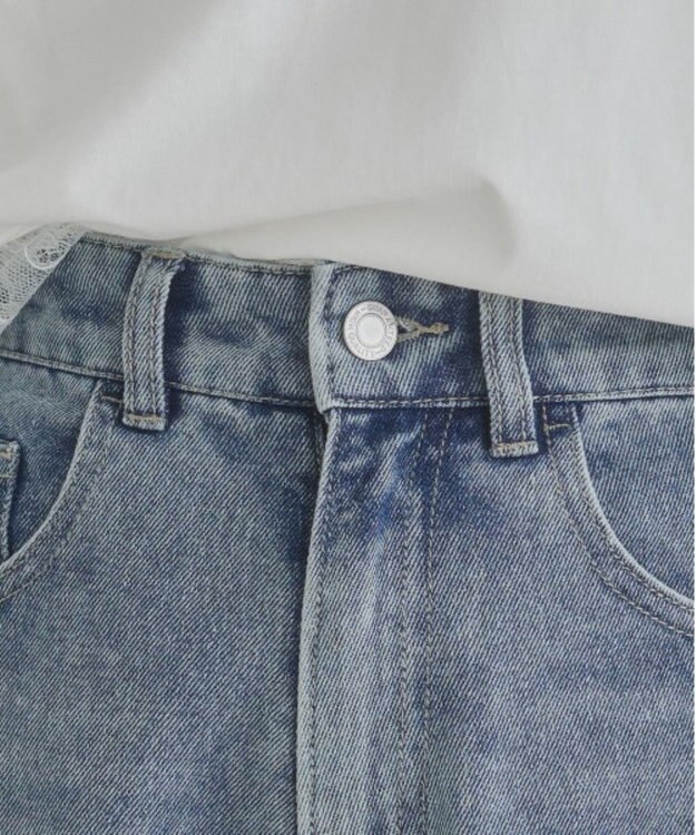 WEGO 【ANGIE VINTAGE】バレルレッグデニムパンツ ブルー