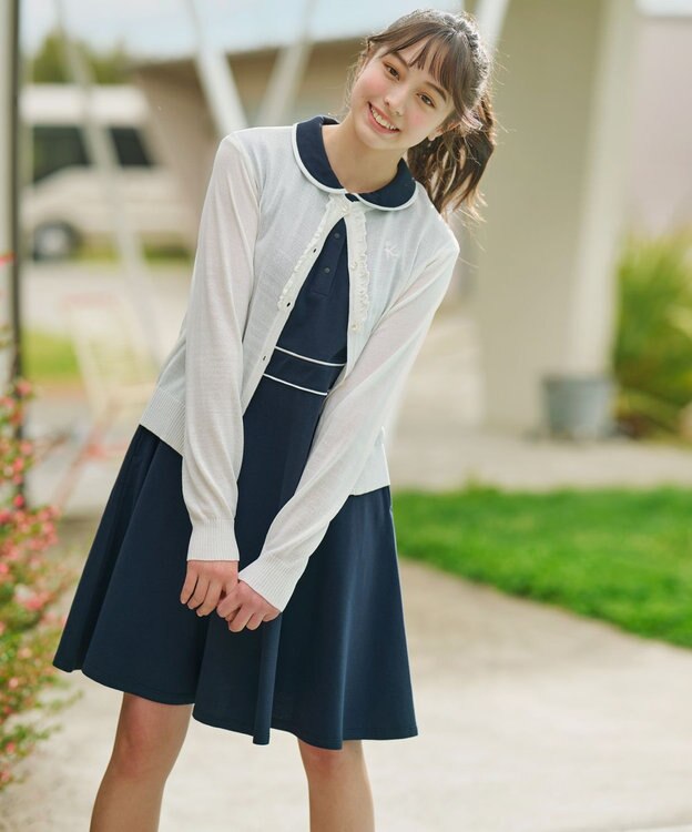 組曲 KIDS 【150-160cm】シアー カーディガン オフホワイト系