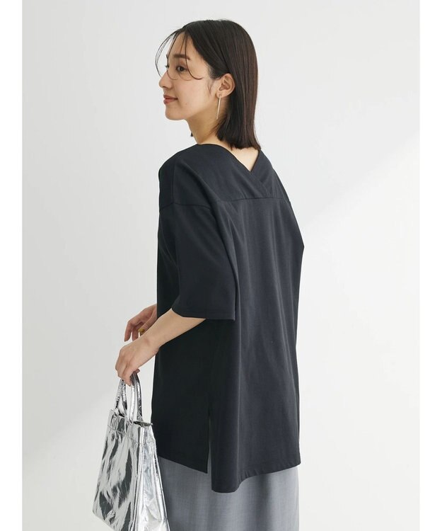 Green Parks 冷っとすずやか　バックカシュクールチュニック Black