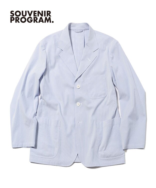 J.PRESS MEN 【J.PRES ORIGINALS】【UNISEX】Cordlane Seersucker 3B Sack Jacket サックスブルー系1