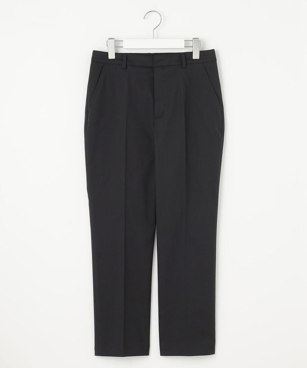 J.PRESS LADIES L 【セットアップ対応・洗える・撥水・防汚】コットンFITTYシャーク テーパード パンツ ブラック系