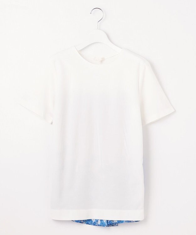 自由区 【洗える】オルタンシアフルールプリントコンビ カットソー ブルー系