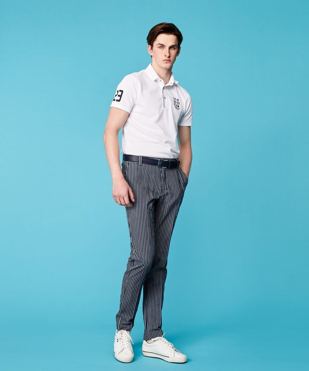 23区GOLF 【MEN】【吸水速乾/UVケア】エイトロックカノコ 半袖ポロシャツ ホワイト系