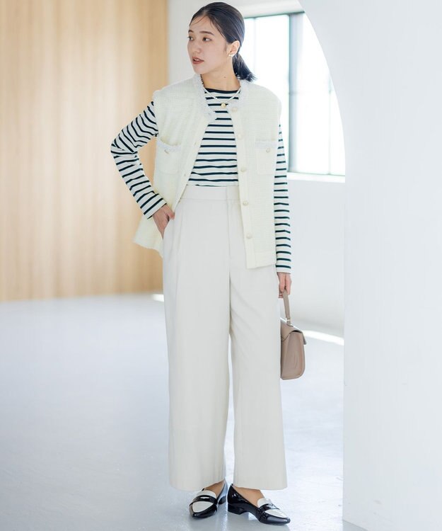 組曲 【WEB限定】ツィードニットベスト アイボリー系