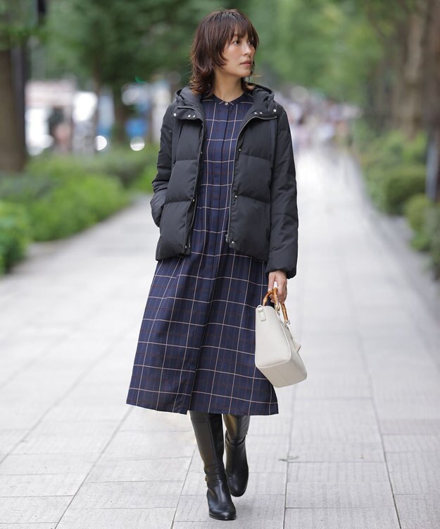 J.PRESS LADIES S 【洗える】タフタダウン ショート丈 コート ブラック系