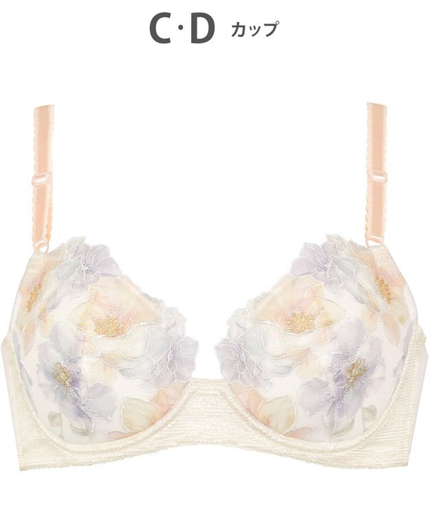 Wing ブラジャー バストとカップのすきまにフィット 自然にボリュームメイク ソフトなつけごこち 【スキマフィットブラ】 Aカップあり 小さいサイズ ブラ KB2364 ウイング／ワコール クリーム