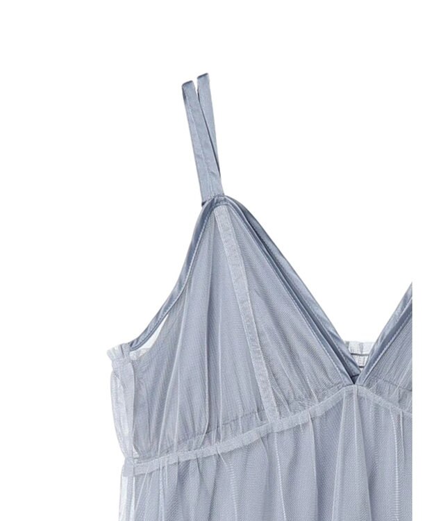 earth music&ecology ＳＥＴ２点ティアードペチドレス＋チュールワンピース Blue