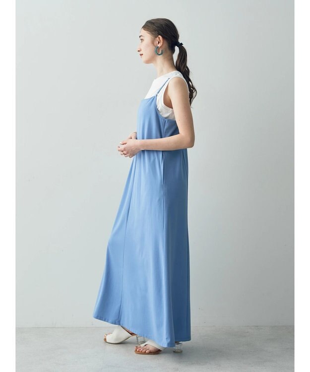 YECCA VECCA 【2点SET】シアーシャツ×Aラインキャミワンピース Navy