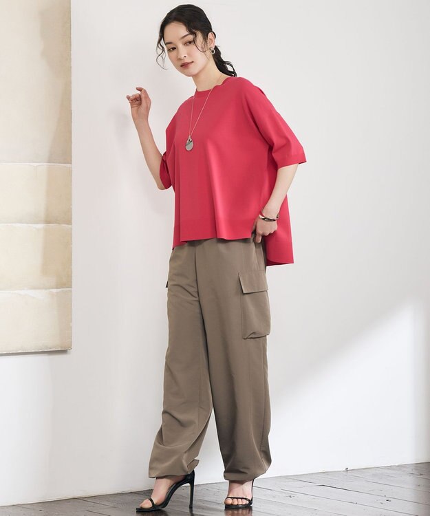 自由区 S クレープストレッチプルオーバー ニットⅡ [新色]ピンク