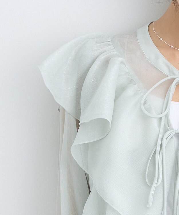 earth music&ecology シアーラッフルショートボレロ Mint