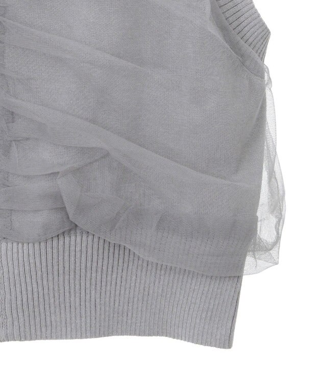 Green Parks チュールドッキングニットｚｉｐベスト Gray