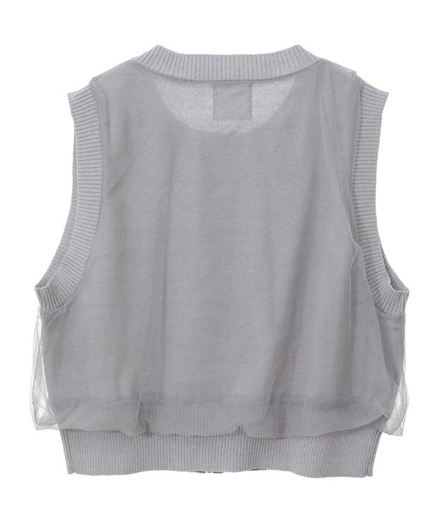 Green Parks チュールドッキングニットｚｉｐベスト Gray