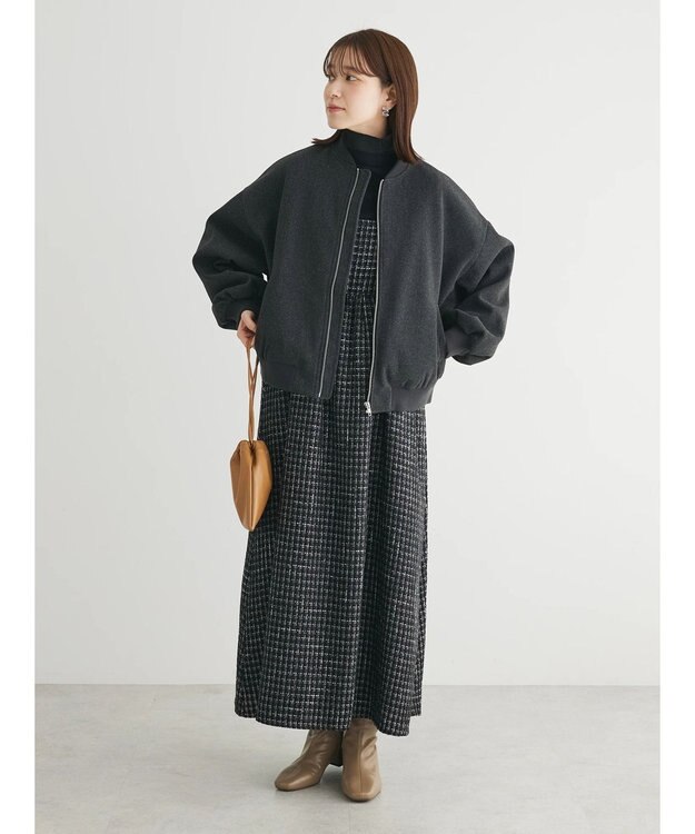 Green Parks ・ＥＬＥＮＣＡＲＥ　ＤＵＥ　ウールライクブルゾン Charcoal Gray