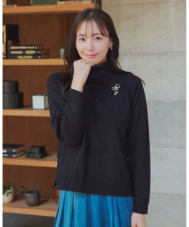 Tiaclasse 【安田美沙子さん着用】キュービックリボンモチーフブローチ ゴールド