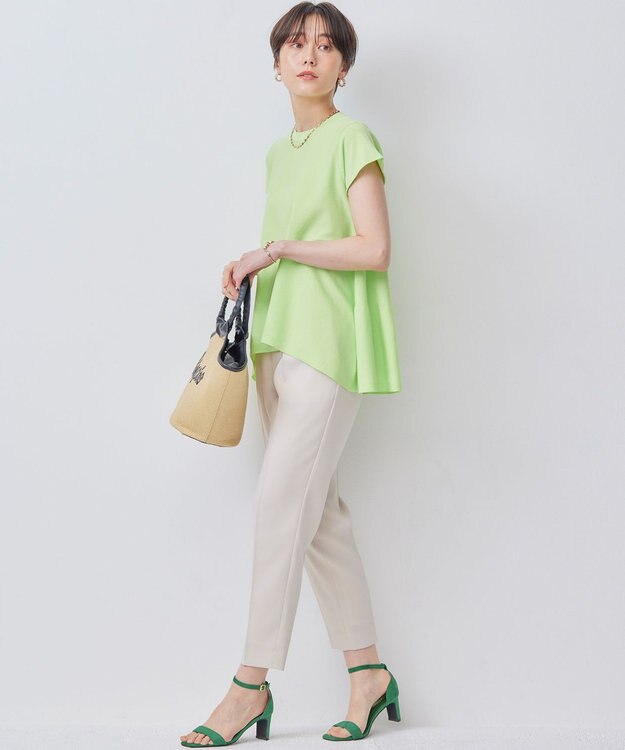 組曲 【WEB限定カラーあり】バックフレアニットTシャツ 【WEB限定】セロリ系9