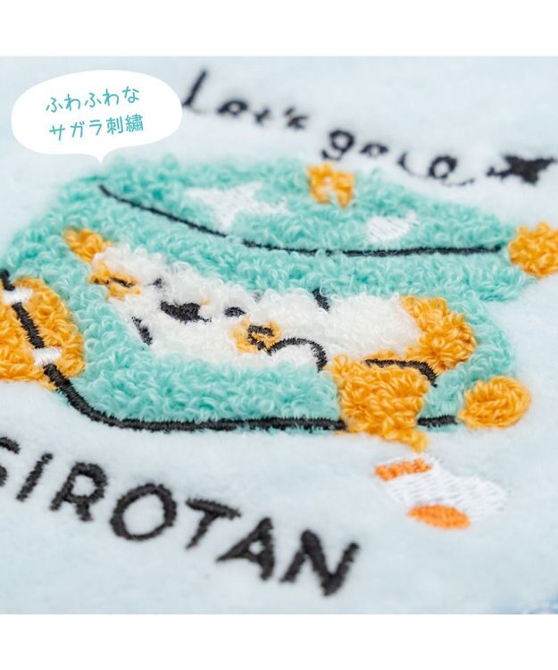 Mother garden しろたん ミニタオル 《スーツケ柄　青》 青