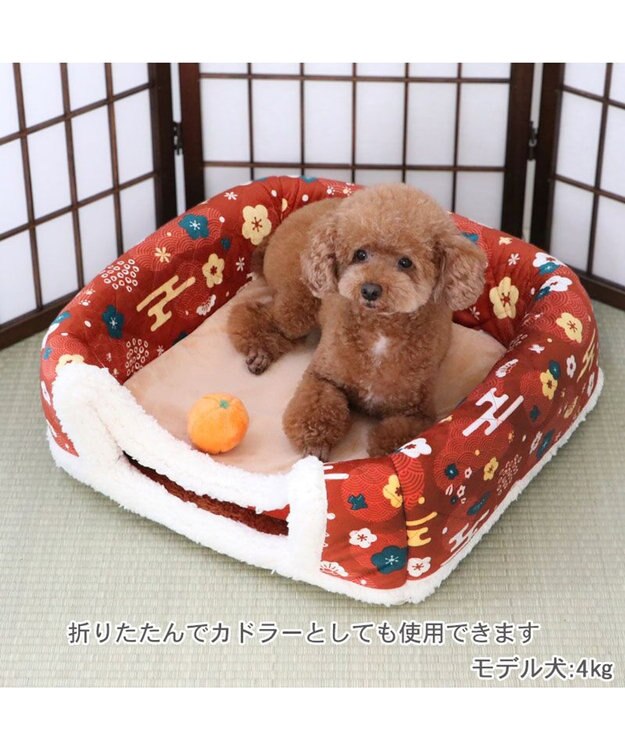 PET PARADISE ペットパラダイス こたつハウス 《お花柄》 50cm レッド