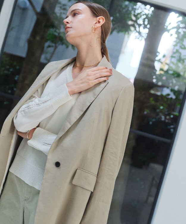 BEIGE， MICA / リネンブレンドテーラードジャケット  L.Taupe
