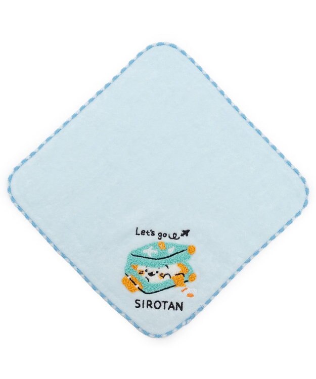 Mother garden しろたん ミニタオル 《スーツケ柄　青》 青