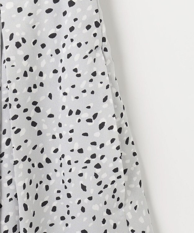 自由区 【XSサイズ～/洗える】フローイングドットプリント スカート ライトグレー系5
