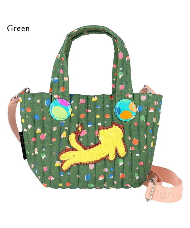 tsumori chisato CARRY きらネコてんてん ハンドバッグ 2way ショルダーバッグ グリーン