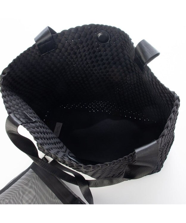 UNBILLION ポーチ付きネオプレーンメッシュビッグトートバッグ ブラック