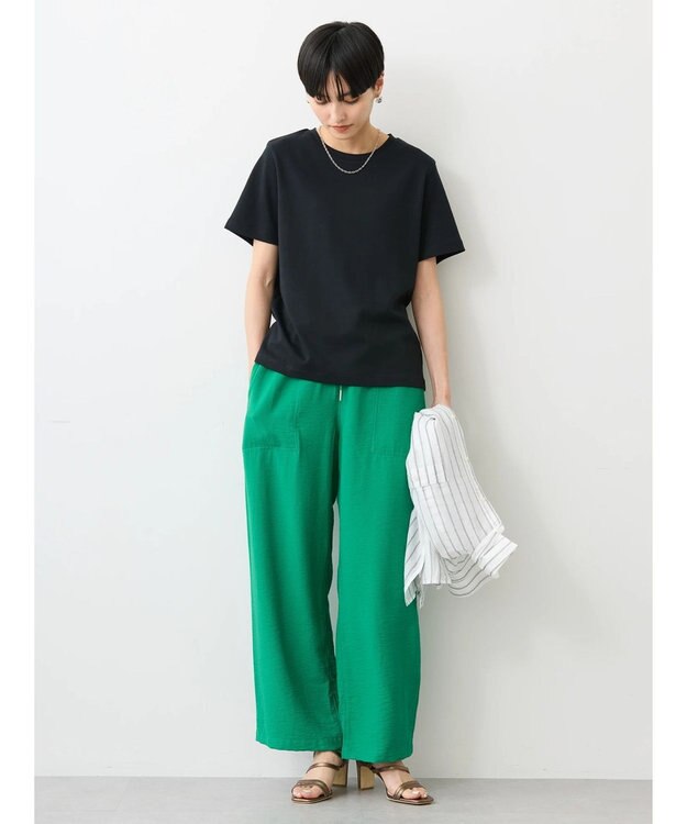 AMERICAN HOLIC キレイＣＯＴＴＯＮクルーネックカットプルオーバー Black