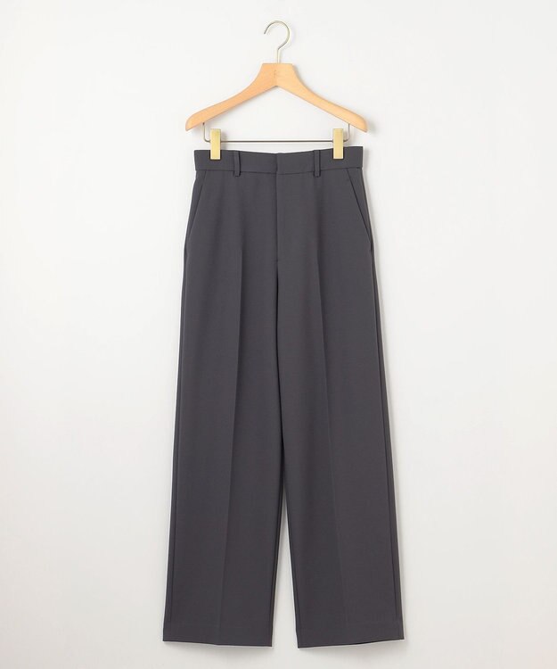 組曲 S 【WEB限定】ベーシックダブルクロス ワイドストレートパンツ チャコールグレー系
