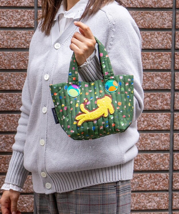 tsumori chisato CARRY きらネコてんてん ハンドバッグ 2way ショルダーバッグ グリーン