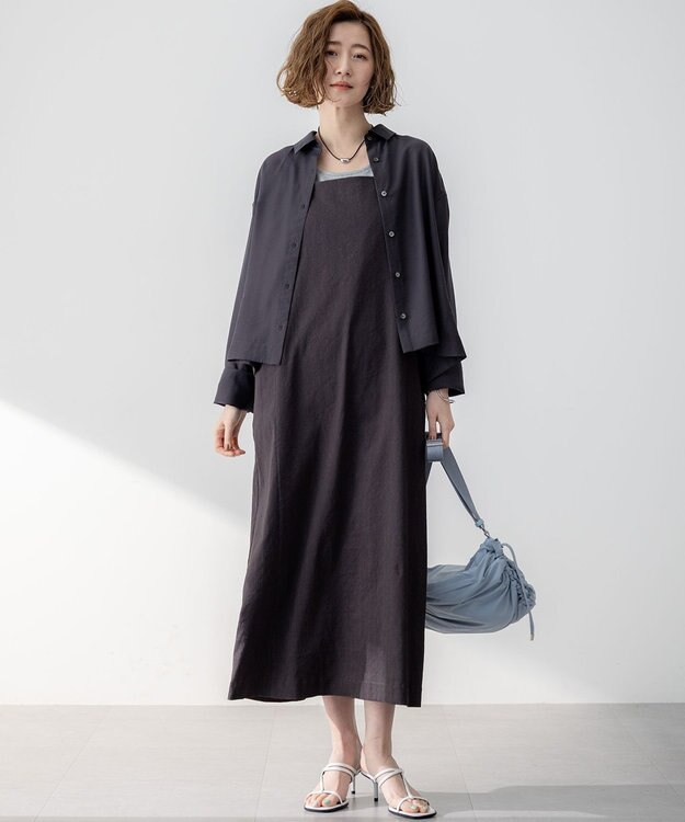 23区 【Oggi5月号掲載/接触冷感/速乾性】シアータンブラー シャツ ダークブラウン系