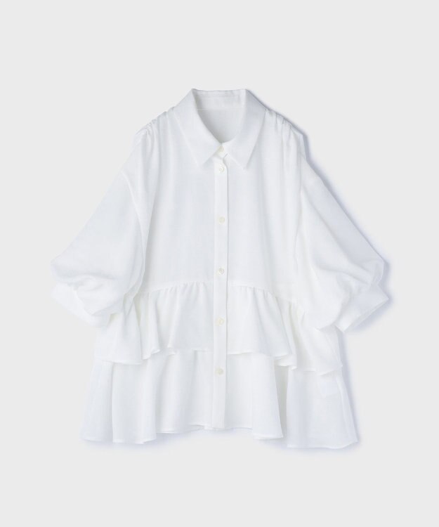 GRACE CONTINENTAL ティアードシャツチュニック ホワイト