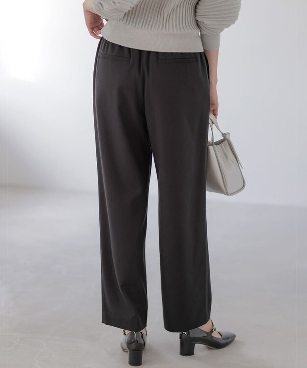 組曲 L 【加藤ローサさん着用】ツイル起毛ストレート パンツ ブラック系