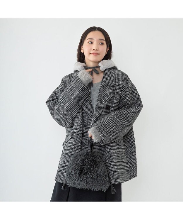 林八百吉商店 un chapeau アンゴラバラクラバ オフブラック