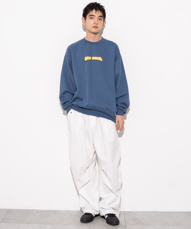 WEGO 【ユニセックス着用ITEM/MLサイズ展開/裏起毛】別注BENDAVISプランプロゴプルオーバー Dブルー