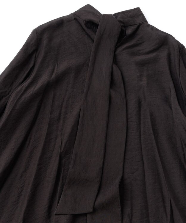UNFILO イージーケア ボウタイ ブラウス ブラック