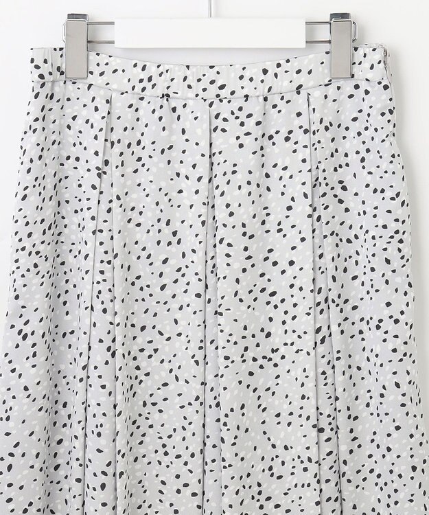 自由区 【XSサイズ～/洗える】フローイングドットプリント スカート ライトグレー系5