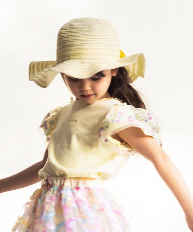 ANY KIDS フラワーチュール半袖Tシャツ クリーム系